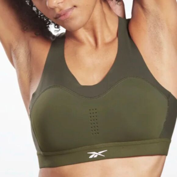 NWT Reebok Pure Move Olive Green Sports Bra Size M/L - Picture 1 of 7